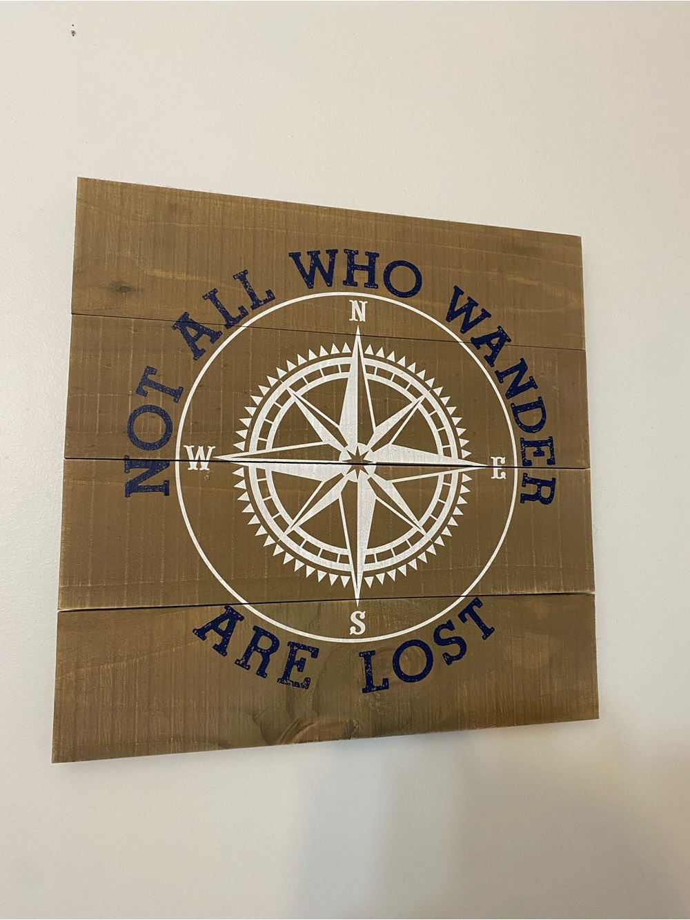 Hobby Lobby Navy and White Compass Wood Wall Sign